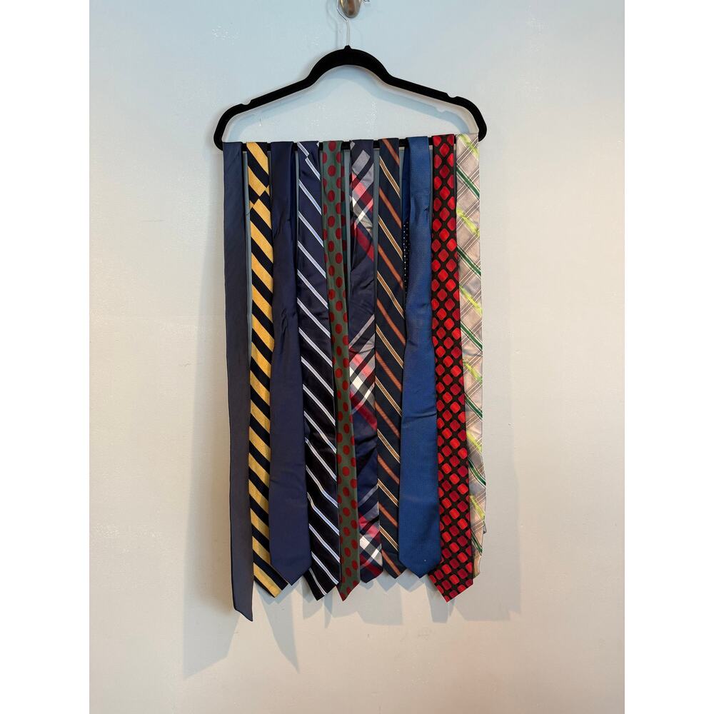 Lot of 10 Men’s Silk Neckties Mixed Pattern Designer Tie Bundle